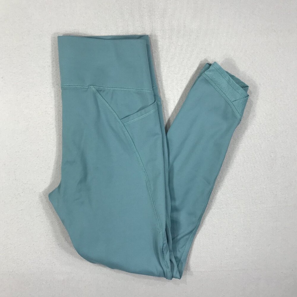 All In Motion Leggings Women’s Medium Green Pull On Athleisure Pockets Gym Yoga